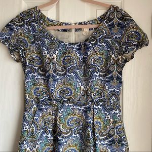 J. Crew Delores Peacock Paisley Sheath Dress